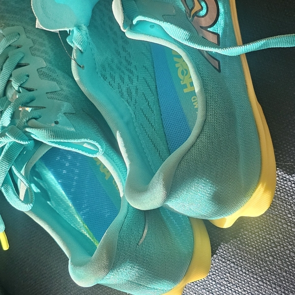 Hoka Blue and Yellow Athletic Shoes with Traction Sole - Picture 11 of 13